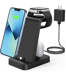 Charger Station for iPhone Multiple Devices 3in1 Wireless Charging Dock - Picture 1 of 6