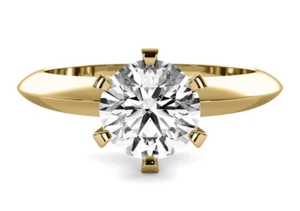 Natural Mined Solitaire 1.20 Carat K VS2 Round Cut Diamond Engagement Ring 14k - Picture 1 of 6