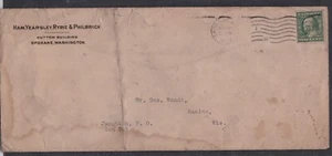 USA 1909 ADVERTISING COVER HAM YEARSLEY RYRIE & PHILBRICK INC SPOKANE TO RACINE - Picture 1 of 2