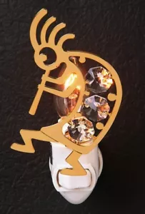 Kokopelli - LUZ NOCTURNA CHAPADA EN ORO 24KT CON CRISTALES AUSTRIACOS - Imagen 1 de 1