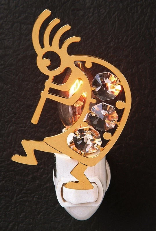 Kokopelli - NIGHT LIGHT 24KT GOLD PLATED WITH AUSTRIAN CRYSTALS - Image 1 of 1