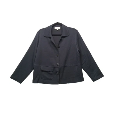 Jaqueta feminina David Dart Collection tecido empresarial azul marinho escuro casual tamanho P (4-6) - Imagem 1 de 4