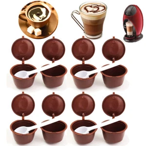 10PCS Brown Reusable Refillable Coffee Capsule Pods Cup For Dolce Gusto Machine - Picture 1 of 8