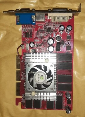 Scheda AGP NVIDIA GeForce FX5500 FX 5500 BIOS N34B 256M DVI VGA uscita TV - Immagine 1 di 2