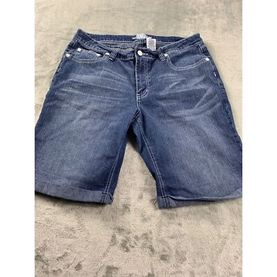 Revolt Women's Denim Shorts Size 18 Embellished Pockets Cotton Blend Blue Y2K - Image 1 of 4