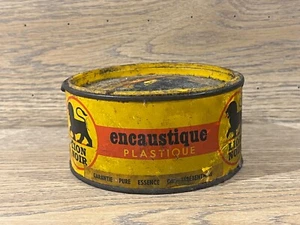 Boite Ronde Ancienne Lion NOIR  Encaustique - Imagen 1 de 3