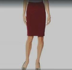 Slinky Brand Tummy Control Ponte Knit Pencil Skirt 680-654 Wine 2X] - Picture 1 of 1