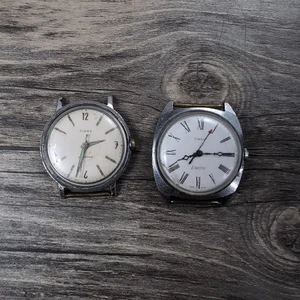 Vintage Lot Of 2 Timex Automatic Wrist Watch Watches For Parts Or Repair - Picture 1 of 10