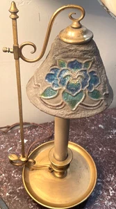 ANTIQUE TIFFANY FURNACES STUDIOS LCT FAVRILE ENAMEL CANDLESTICK LAMP - Picture 1 of 21