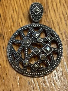 Judith Jack Sterling Markasit Art Deco geometrischer Anhänger signiert - Bild 1 von 5