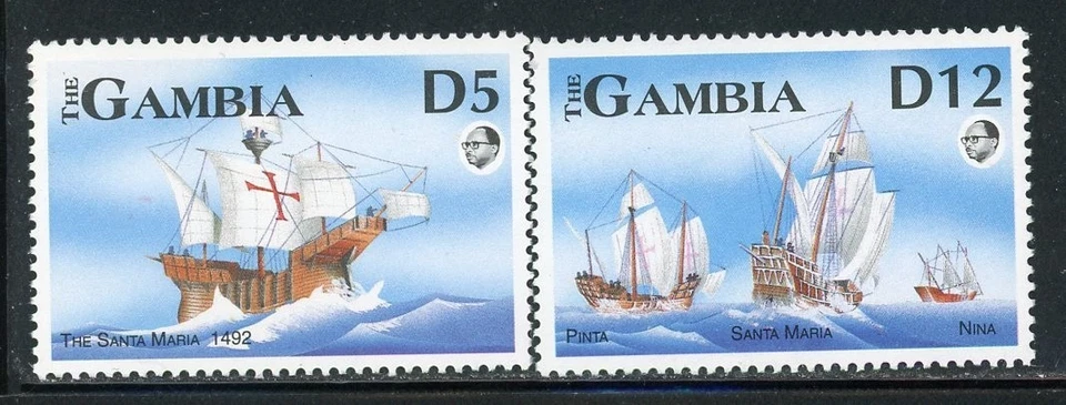 GAMBIA 1303-04 SG1412,1420 MNH 1992 Columbus Discovery of America set of 2 CV$4 - image 1 of 1