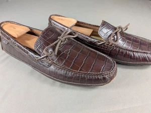 Zapatos Mocasines de Conducción Cole Haan Para Hombre 13 M Marrón Estampado de Cocodrilo - Imagen 1 de 10