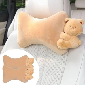 Car Headrest Pillow 2PCS Plush Bear & Bunny Car Seat Headrest Pillow - Memory... - Picture 1 of 7