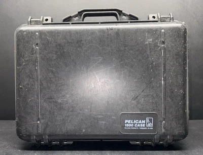 Pelican 1500, Medium, Black Protector Case 18.5X15.5X7 w/ Top & Bottom Foam - Image 1 of 4