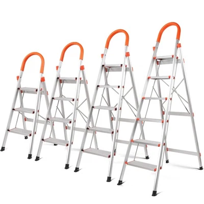 3 4 5 6 Step Ladder Multi Purpose Household Office Foldable Non Slip Aluminium - image 1 of 4