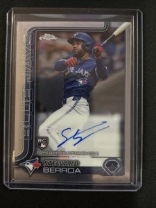 🔥Steward Berroa 2025 Topps Chrome #RA-SBE Auto RC Blue Jays On Card Auto - Picture 1 of 2