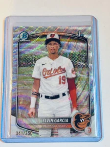 2025 Bowman 1st /350 Wave Refractor Elvin Garcia Baltimore Orioles SP - Picture 1 of 2