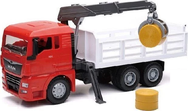 New-Ray 1:18 Scale MAN TGX Granite Truck Farm Trailer w/Crane - Image 1 of 1