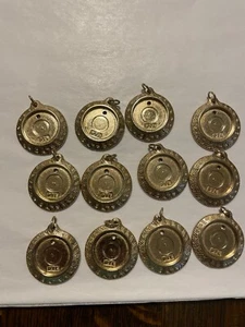 lot of vintage photo charms 12 gold with tray and bezel for bracelet crafts - Picture 1 of 7