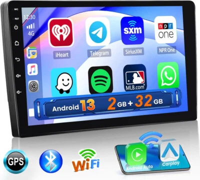 RACRDO 9" Android13 Carplay Car Stereo Radio GPS Navi WiFi MP5 BT 2+32GB Double 2Din