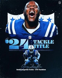 Foto 8x10 NFL Zaire Franklin 2024 Tackle Title Collage Indianapolis Colts - Imagen 1 de 1