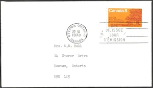 🍁Canada #618 "OAK TREES ON SHORE" Fine Used 1973 First Day Cover - Picture 1 of 2