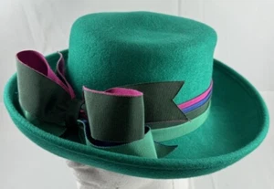Womens Doeskin 100% Wool Teal Felt Hat Mr. Kurt Original Bollman Hat Co. Vintage - Picture 1 of 11