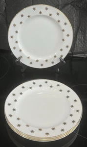 4 piatti da pranzo insalata American Atelier Party Time 8" bianco con stelle oro 6603 - Foto 1 di 9
