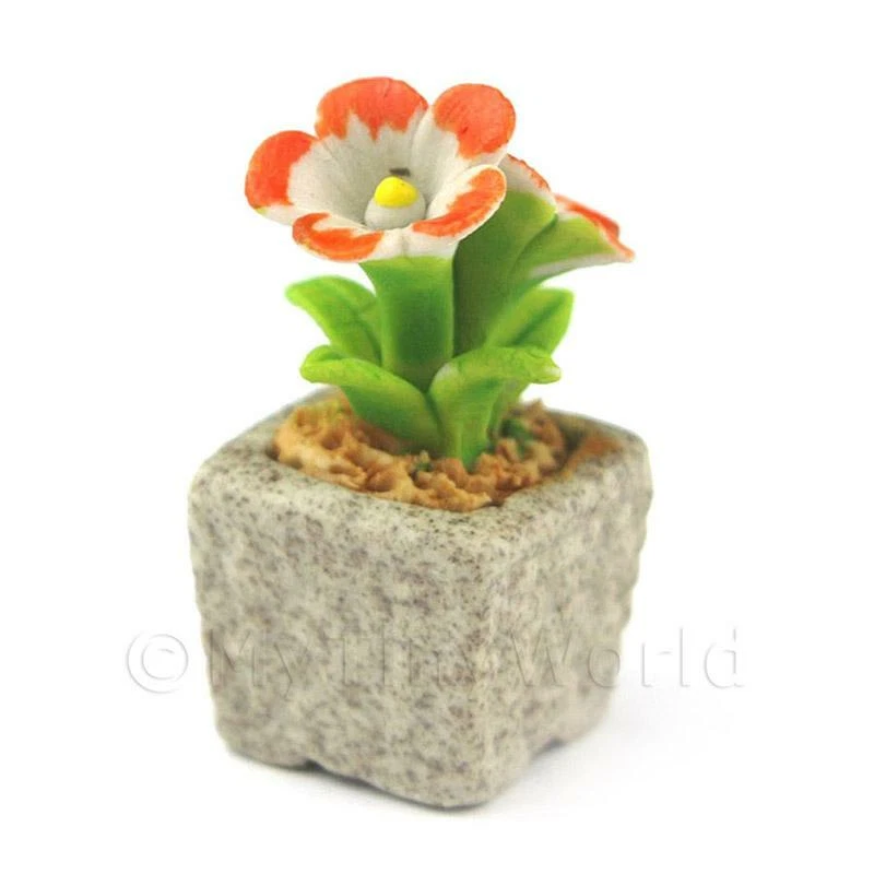 Miniatura Fatto a Mano Doppio Colorato Fiori IN Ceramica - Immagine 1 di 1