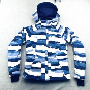 Peak Performance HiPe Women's Ski Jacket Small Blue/White Hooded ThermoCool - Picture 1 of 21
