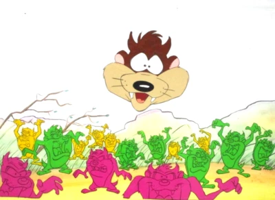 TAZ TAZ-MANIA devil bugs bunny WARNER BROTHERS Original ANIMATION PRODUCTION CEL - Image 1 of 2
