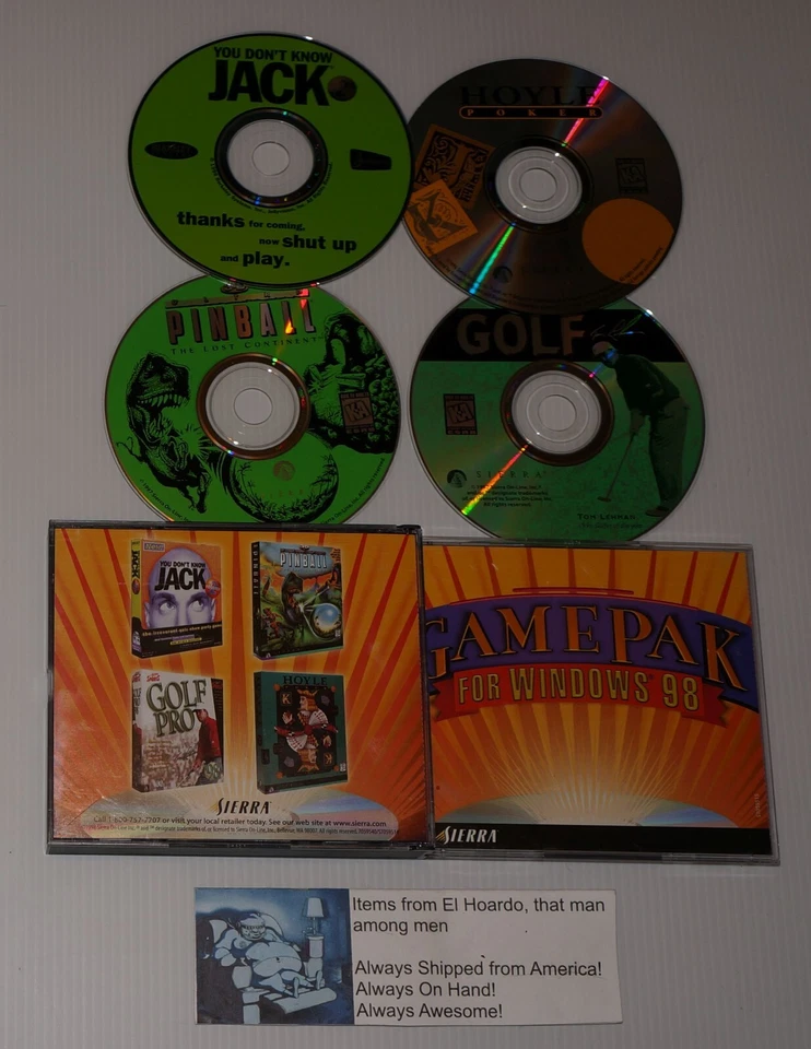 GamePak 4 PC Games Golf Pinball Hoyle You Don't know jack by Sierra In Jewelcase - Image 1 of 1