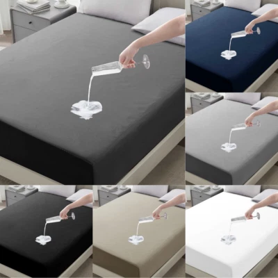New Waterproof Fitted Bed Sheet Matress Protector Extra Deep 30 cm UK Sheets - Image 1 of 4
