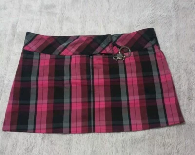 Vintage Retro Y2K Wet Seal Plaid Pink & Black Women's Mini Skirt Size 9 EUC!  - Image 1 of 4