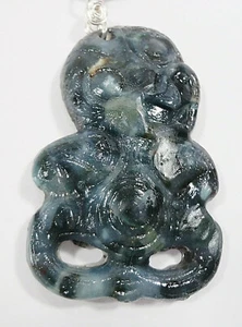 LUCKY TIKI MOSS AGATE ORGANITE PENDANT NECKLACE POSITIVE ORGONE ENERGY AUS MADE - Bild 1 von 8