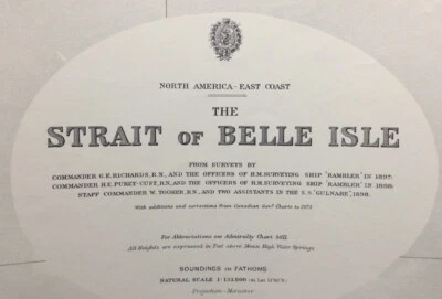 Старинные Адмиралтейские карты. No.779. Канада Ньюфаундленд, пролив Бель-Иль. 1899 - Изображение 1 из 4