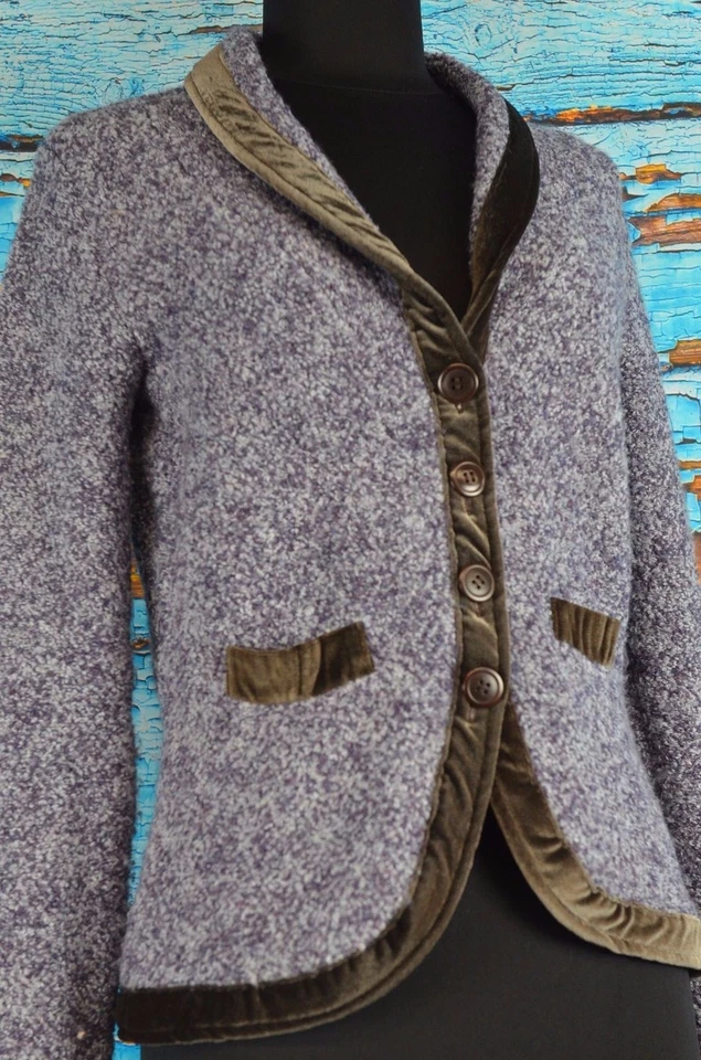 Blazer para mujer HWR Anthropologie talla XS púrpura negro ribete carrera chaqueta boho Foto 1 de 4