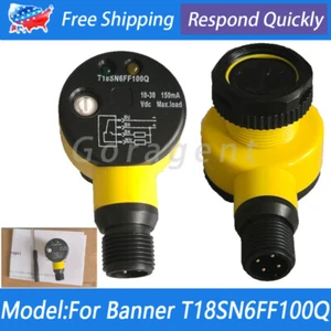 NEW Photoelectric Sensor For Banner T18SN6FF100Q 10-30VDC 4 Pins - Picture 1 of 7