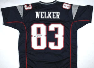 Jersey Wes Welker Autografiado Azul Estilo Profesional - JSA W *Negro - Imagen 1 de 3