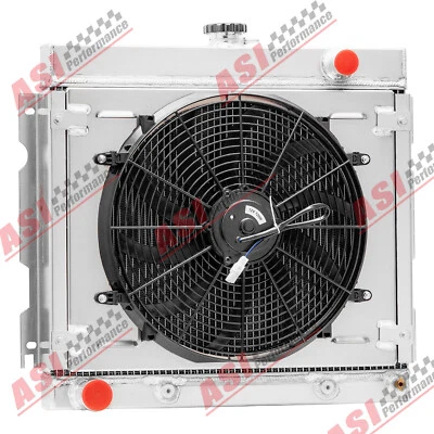 3-Row Radiator+Shroud Fan For 1970-1972 Dodge Dart /Plymouth Duster Valiant 5.9L Foto 1 de 4
