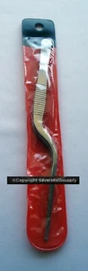 Soldering Tweezer Silversmithing Stainless forked curved tip 6.5" tweezer T078 - Picture 1 of 3
