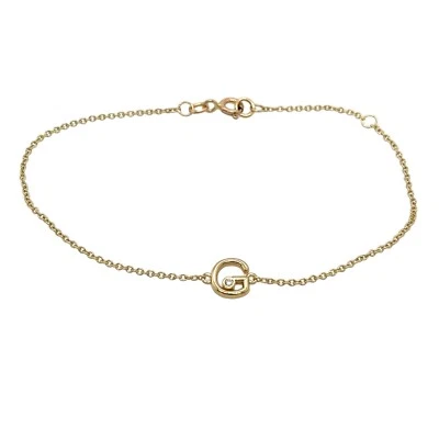 9ct Yellow Gold Diamond Initial Bracelet, Set with Letter "G" - Image 1 of 3