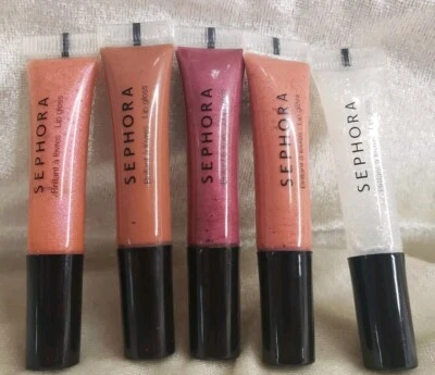 5 SEPHORA Lip Gloss CINNAMON NUDE IRIDESCENT ICE SHIMMERING CORAL ROSE BERRY JAM - Image 1 of 3