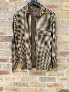Unique Patterned Zip-Up Overshirt in Brown by boohooMAN. - Picture 1 of 5
