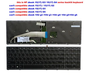 NEW for HP Zbook 15 G3 Zbook 17 G3 series backlit Pointer Keyboard 848311-001 - Afbeelding 1 van 7