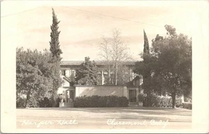 RPPC Claremont CA Harper Hall at Pomona College 1940s - Picture 1 of 2