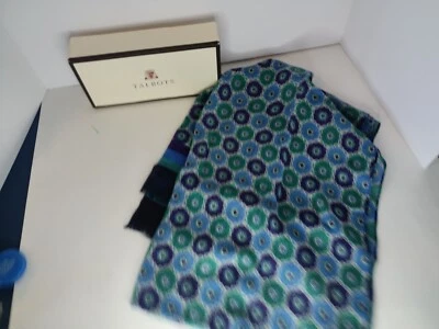 NEW Talbots Wrap Scarf Shawl Blue Green Lavender Geometric Pattern 70" x 27" NWT - Image 1 of 4