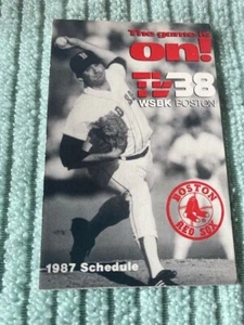 1987 Boston Red Sox Baseball Pocket Schedule Budweiser TV 38 WSBK EX - Picture 1 of 3