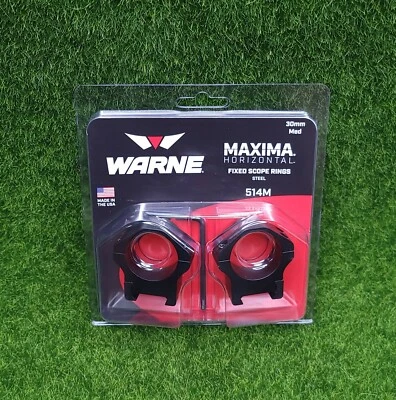 Warne Maxima 水平 30 毫米中号固定钢瞄准镜戒指,黑色 - 514 米 — 第 1/2 张图片