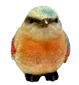 Bunter Harz blau Vogel 3” x 4,5” x 2,5” Blume Fee Garten rosa Pfirsich Akzente - Bild 1 von 8